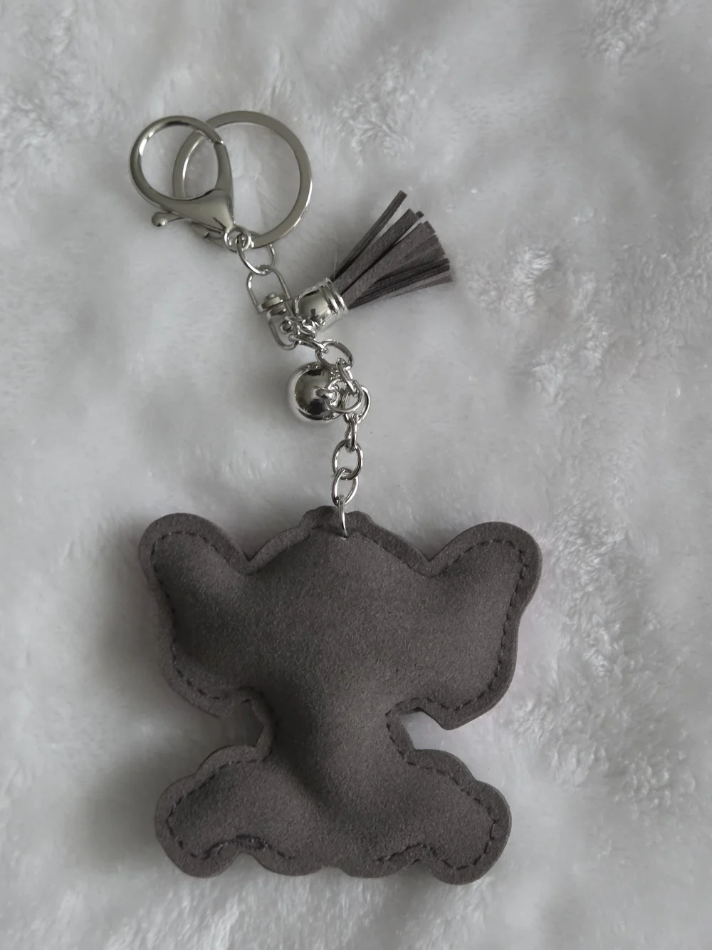 Sparkling Elephant Keychain Charm - Pink & Gray Cute Bag Charm